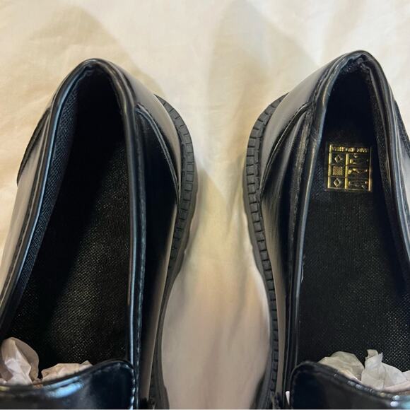 SHEIN Chain Decor Slip On Wedge Loafer Flatform Shoe Black sz 8 (CN40) - Picture 13 of 16